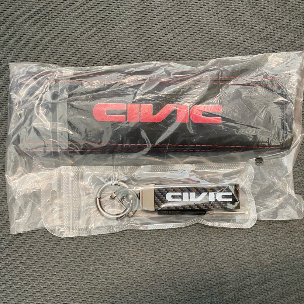 Civic Keychain with one free seatbelt shoulder pad